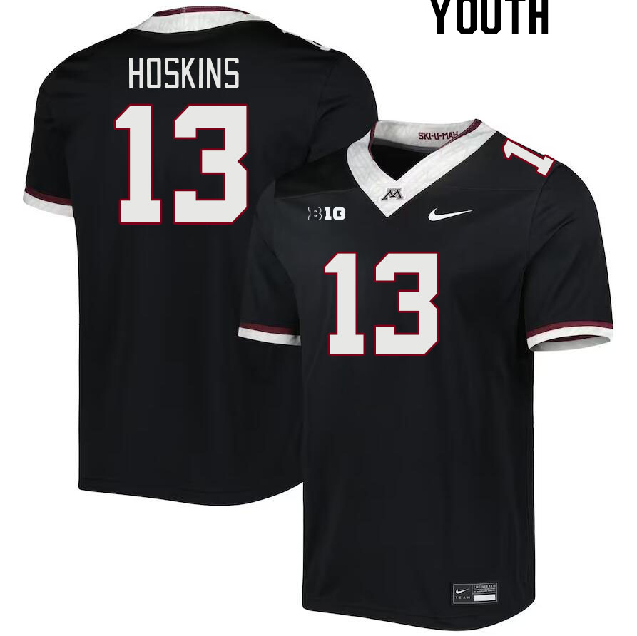 Youth #13 Kristen Hoskins Minnesota Golden Gophers College Football Jerseys Stitched-Black - Click Image to Close